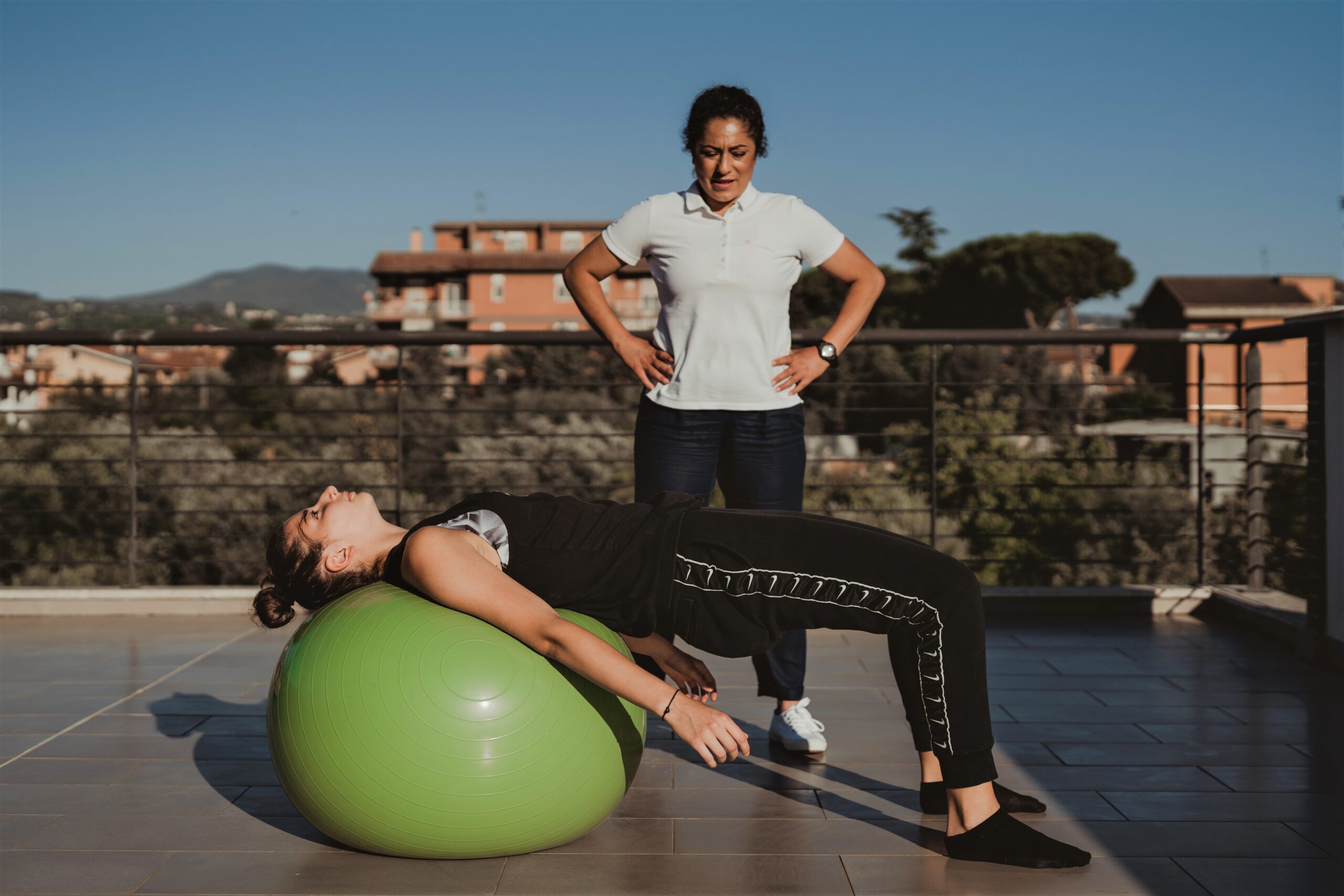 allenamento con una fitball