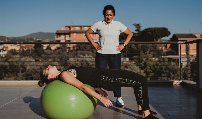 allenamento con una fitball